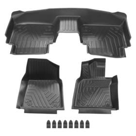 89dm01 Bfo Black Floor Mat 3pcs Kit For Toyota Camry 2018-23 Rubber Tpe All Weather