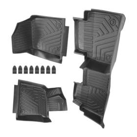 T45di1 Bfo Black 3pcs Floor Mats Liner For Toyota Camry 2018 2019 2020-2023 All-weather