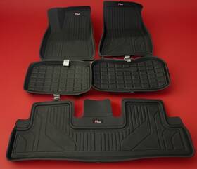 0j5l71ql Bhasd Pau 2020-2023 Tesla Model 3 Floor Mats - 6pc Set All-weather Tpe Black