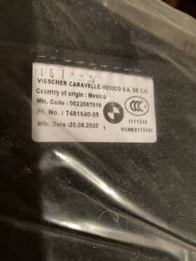 7481640-05 Bmw 2021 X330 Mats Front Driver And Passenger Black