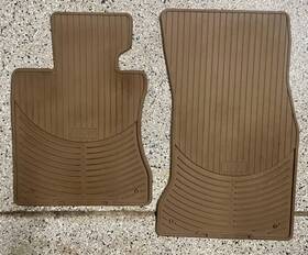 82550302998 Bmw 04-10 E60 5 Series Floor Mats All Weather Rubber Beige Oem Front Set Of 2