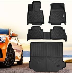 Zy1050111-3 Bmw Floor Mats 2nd Row And Trunk Mat X5 2019-2025 All Weather Tpe Car Cargo Liner