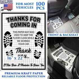 Branded 626010535153 100 Paper Car Floor Mats Disposable Vehicle Interior Automotive Protection Best