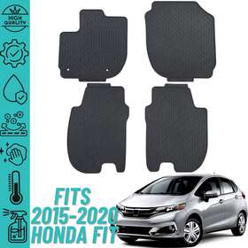 Fl2dnfit1520 Branded Floor Mats For Honda Fit 2015-2020 Heavy Duty All Weather Liner 2-row Full Set