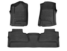Fl2dnsilverado1418 Branded Floor Mats For 2014-2018 Chevy Silverado 1500/2015-2019 Gmc Sierra 1500 Crew Cab