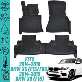 Fl3dx51418 Branded 3d Floor Mats For 2014-2018 Bmw X5 F15 / 2015-2019 X6 F16 All Weather