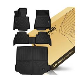 Bmwx5-c Cacarolls Floor Mats And Cargo Liner Fits Bmw X5 2019-2025 All Weather Rubber Mat Black