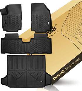 Cheq002 Cacarolls Floor Mats And Cargo Liner For Chevy Equinox/gmc Terrain 18-24 All Weather Black