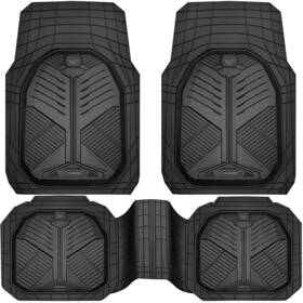 Jd012-bk1-3p Car Pass Heavy Duty Rubber Mats 3-piece Set Waterproof All Weather Universal Fit