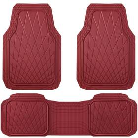 Jd122zz-bg1-3p-v7 Car Pass Jd122zz-bg1-3p-v7- All Weather Rubber Mats For Cars Waterproof Floor Burgundy