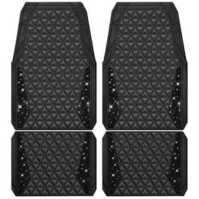 Jd333yy-bk1zs-4p Car Pass Diamond Mats Waterproof Anti-slip 3d Liner For Suv Sedan - Black