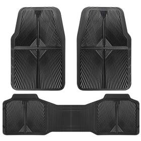 Jd888yy-bk1-3p Car Pass Rubber Floor Mats All Weather Waterproof Full Set Black