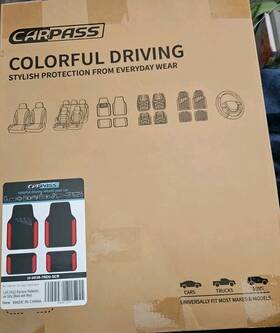Zt-0038-7rd0-scr Car Pass Carpass Floor Mats Rainbow Waterproff Girly Black With Red