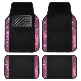 Zt-0606-1 Car Pass Diamond Floor Mats - 4pcs Anti-slip Glitter For Suv Sedan Van