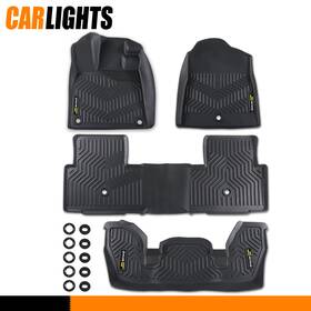 C-02cfm1394abk Carlights 3 Row Floor Liners Mats Set Fit For 23-24 Honda Pilot Tpe 4pcs All Weather