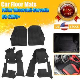 At18020606 Carmirrorshop 4pcs Black Floor Mats Liner Pad Carpet Set For Chevrolet Corvette C8 2020-2024