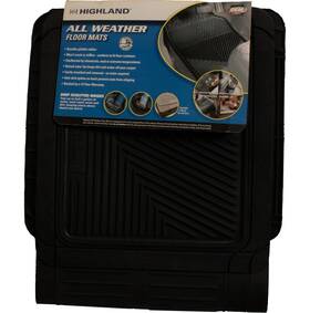 87051 Carquest Highland Universal Fit Rear Floor Mat Set 2 Piece Black Rubber Part Number