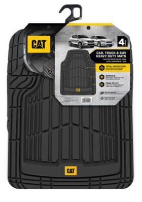 Cat 826942142246 Car Rubber Floor Mats Liner 4 Pieces Heavy Duty Set Trim