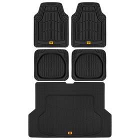 Camt-9401-bk Cat Camt-1004-bk Auto Heavy Duty Black Floor Mats With Rear Cargo Liner For Suv - All-weat