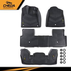 Gpl42396 Cheda Fit For 2023-2024 Honda Pilot Tpe All Weather 3 Row Liners 4pcs Floor Mats Set