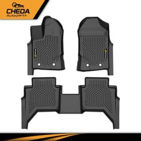 Gpl566632 Cheda All Weather 3d Tpe Floor Mats Liners 3pcs Fit For 2019-2024 Ford Ranger Crew Cab