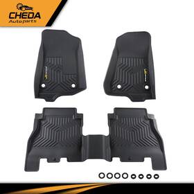 Gpl93538 Cheda Fit For 2018-24 Jeep Wrangler Jl 4 Door Floor Mats Liners Tpe Black All Weather