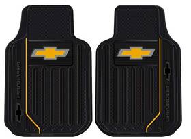 Classic Industries K113905 1954-06 Chevrolet Bow Tie Front Floor Mats Black With Gold Logo Heavy