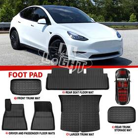 Colight 197839869813 6x Floor Mats Cargo Liner Full Cover For 2020-2024 Tesla Model Y All-weather