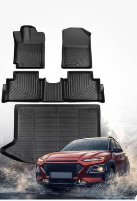 Kn-922 Cotaza For Hyundai Kona Floor Mats And Cargo Liner 2018-2023 Not Electric Model