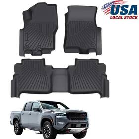 K00-0006 Cpowace For 2022 2023 Nissan Frontier 4pcs Black All Weather Floor Mats Carper