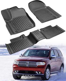 Crt-ir-l127 Creekt 3pc Floor Mats Set For 2011-2015 Dodge Durango And Jeep Grand Cherokee Tpe