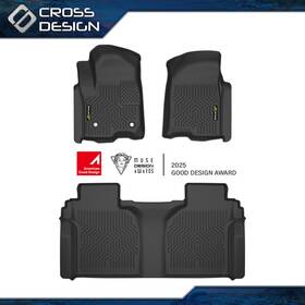 Big021204 Crossdesign Tpe Floor Mats Set Liner Fit For 19-25 Silverado Sierra 1500 2500 3500 Crew Cab