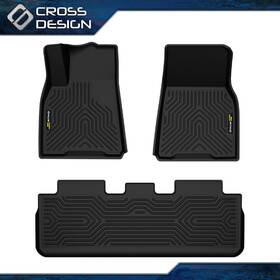 Big0222-8 Crossdesign Anti-slip Floor Mats For 20-23 Tesla Model Y All Weather Liner Tpe Carpets
