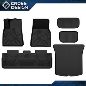 Big0227 Crossdesign 6x Floor Mats Cargo Liner 3d Full Cover Fit For 20-24 Tesla Model Y All-weather