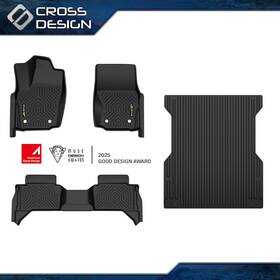 Big032402 Crossdesign Floor And Trunk Cargo Liner Bed Mat 5ft Fit For 24-25 Toyota Tacoma Double Cab Tpe