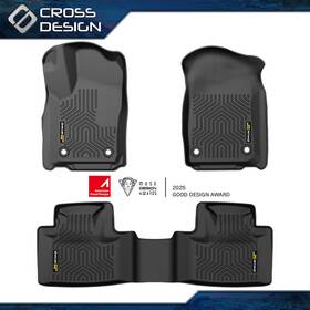 Big0428-3 Crossdesign Fits 2016-23 Dodge Durango Cherokee Tpe Floor Mats Liner 3d Molded All Weather