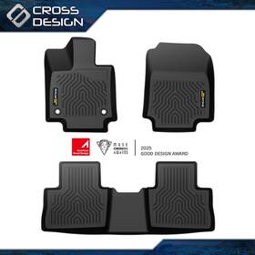 Big0522-7 Crossdesign 3pcs Tpe Floor Mats Fit For 2019-2024 Toyota Rav4 Front And Rear All Weather