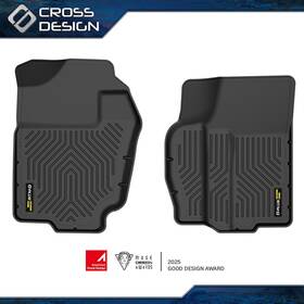Big071002 Crossdesign Tpe Front Floor Liner Mats All Weather Fit For 94-02 Dodge Ram 1500 2500 3500