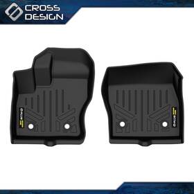 Big101501 Crossdesign Custom Fit Tpe Floor Mats 1st Row Liner For 2014-2021 Ford Transit Connect