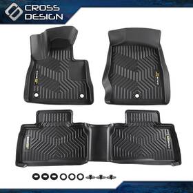 Big112604 Crossdesign Floor Mats Tpe All Weather Waterproof 3d Liners Fit For 2020-2024 Ford Explorer