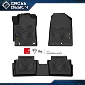 Crossdesign Big2026011206 Floor Mats Liners Fit For 2017-2020 Elantra Sedan Tpe All Weather 3pcs Black