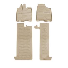 Custom 698797924337 Omac Floor Mats Liner For Toyota Sienna 7 Seats 2013-2020 Beige Tpe All-weather
