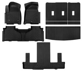 Dazanzan 752848184410 Floor Mats For Chevy Tahoe Gmc Yukon 7 Seater 2021-2025 Tpe Set Mat