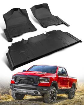 Ram496diftwo Diffcar Truck Floor Mats For Ram 1500 2019-2025 Crew Cab New Body Not Classic Car