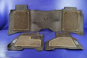 1td201dvaa Dodge 2012 Ram Laramie Longhorn Brown Front Rear Rubber Removeable Carpet Mat Set Oem