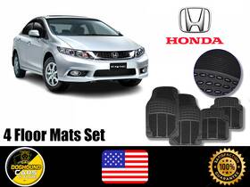 428754 Doghound For All Honda Floor Mat Set 4 Pcs Black Rubber Heavy Duty Waterproof Easy Clean