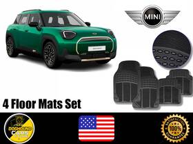528458 Doghound For All Mini Floor Mat Set 4 Pcs Black Rubber Heavy Duty Weather Easy Clean