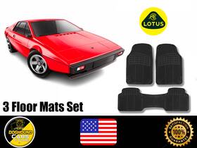 754214 Doghound For All Lotus Floor Mat Set 3 Pcs Black Rubber Heavy Duty Foldable