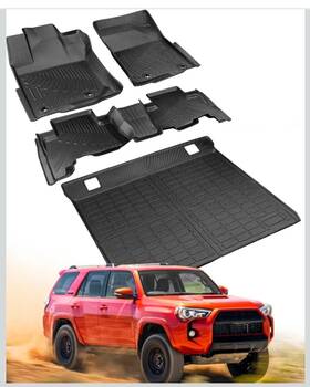 3w2022122003 Drcarnow Floor Mats And Cargo Liner For 2013-2024 Toyota 4runner Tpe All Weather