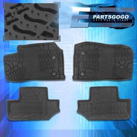 Fm-jp-033-173-i2 Epartsgogo For 14-18 Jeep Wrangler 2dr Tpe Rubber All Weather Season Duty Floor Mats Liners